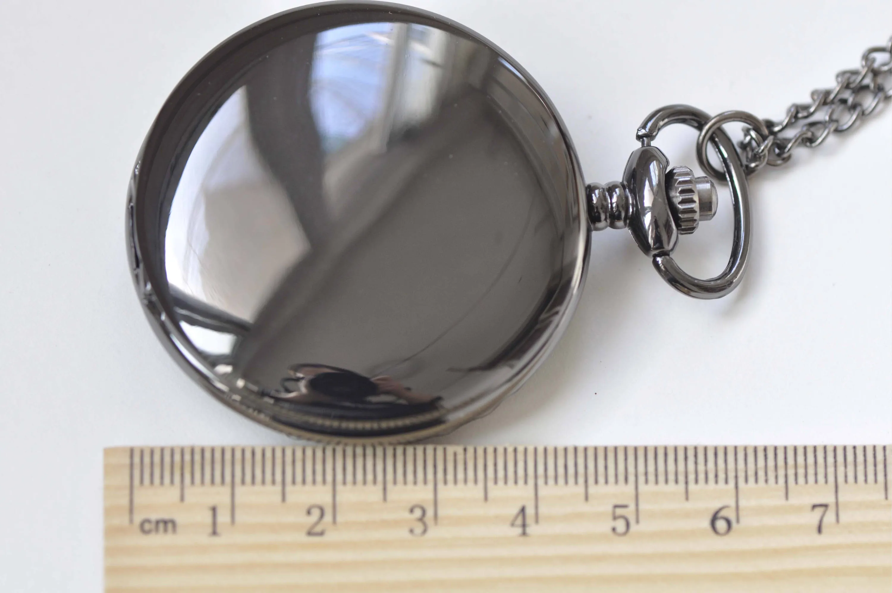 1 PC Black/Platinum/Bronze Blank Large Pocket Watch Necklace Size 47mm