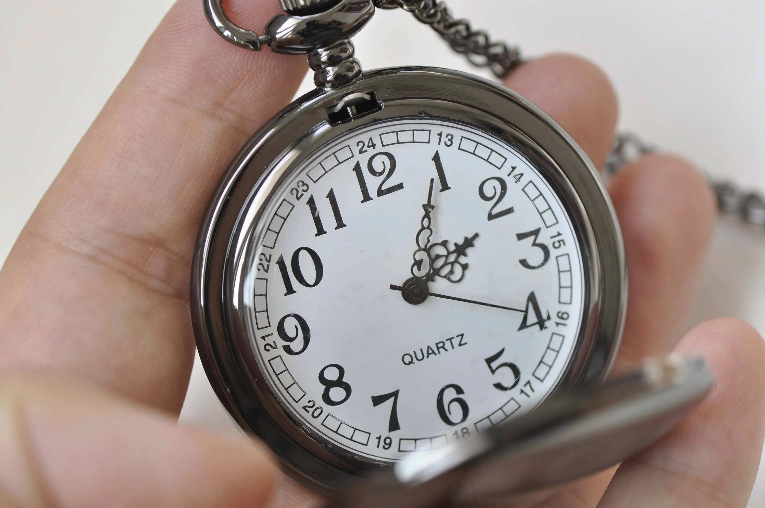 1 PC Black/Platinum/Bronze Blank Large Pocket Watch Necklace Size 47mm