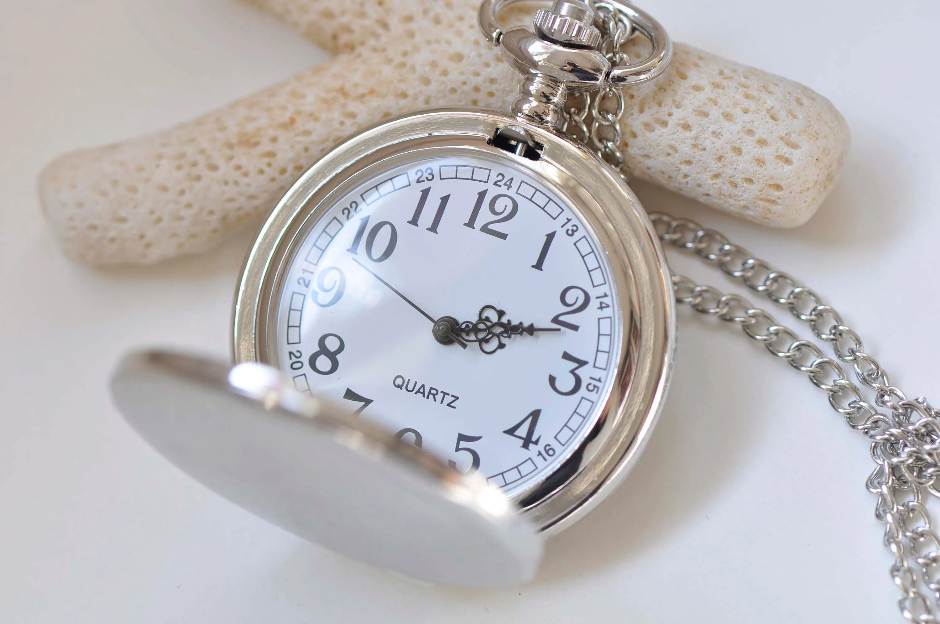 1 PC Black/Platinum/Bronze Blank Large Pocket Watch Necklace Size 47mm