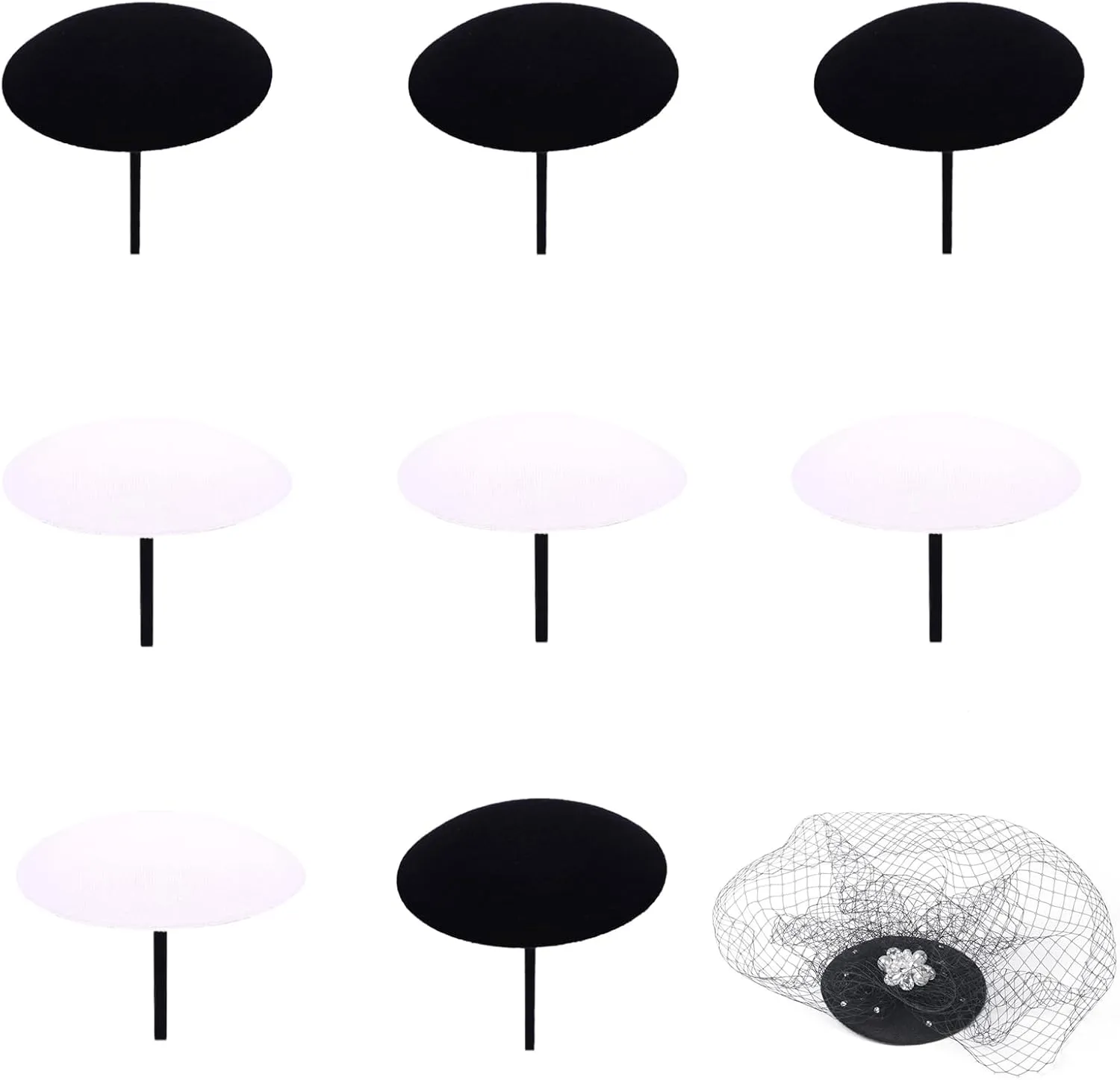 10Pcs Fascinator Base, Round Hat Base, Fascinator Hat Base, Sinamay Hat Base, Cocktail Hat Craft Material Supply