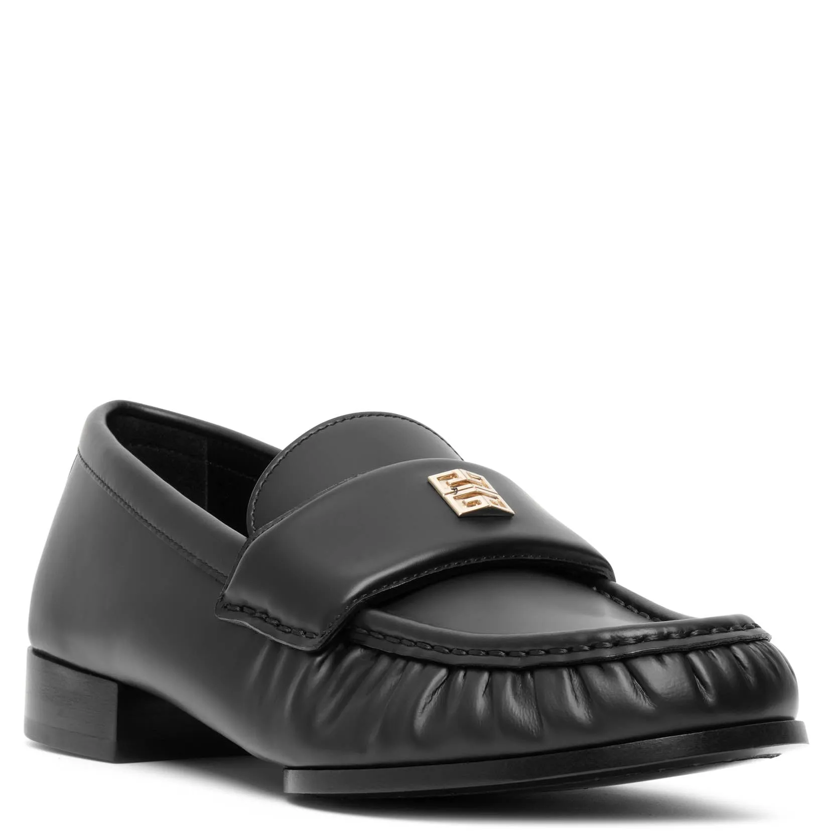 4G black leather loafers