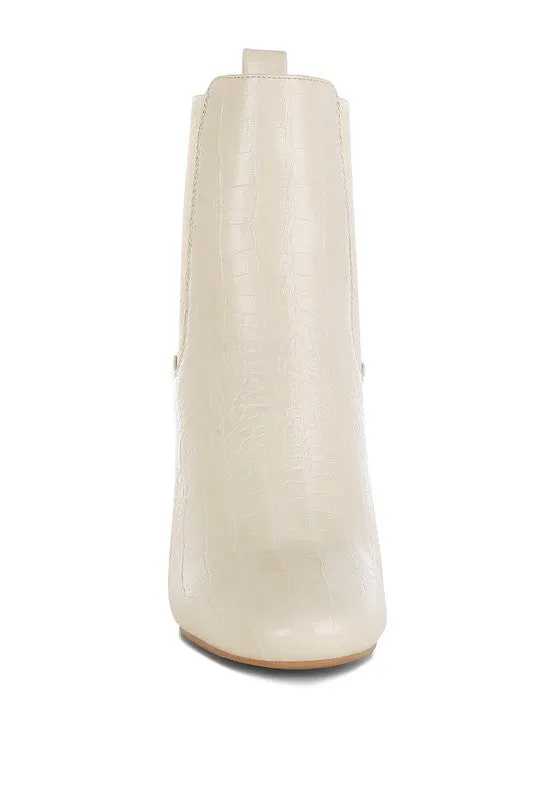 Babbel Faux Leather Block Heel Ankle Boots