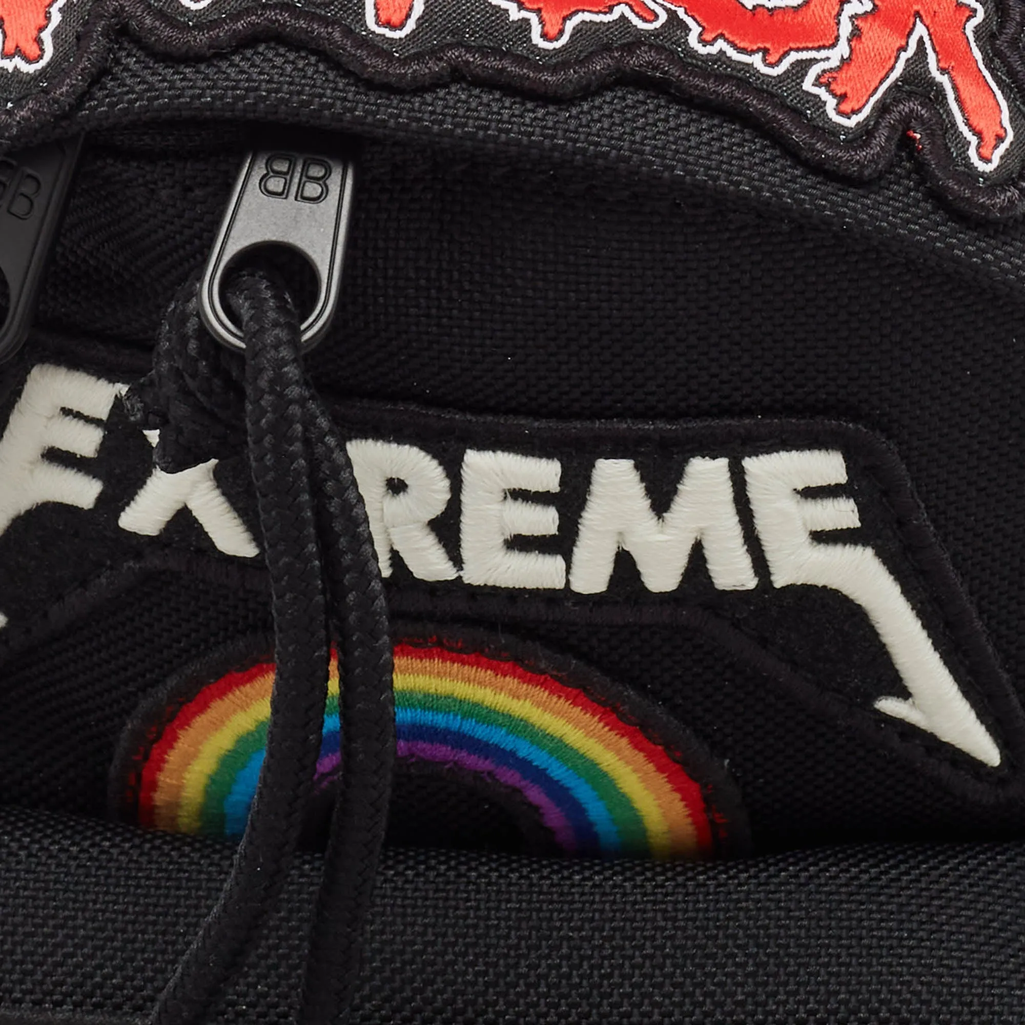 BALENCIAGA Black Nylon Mini Gamer Patch Backpack Crossbody Bag