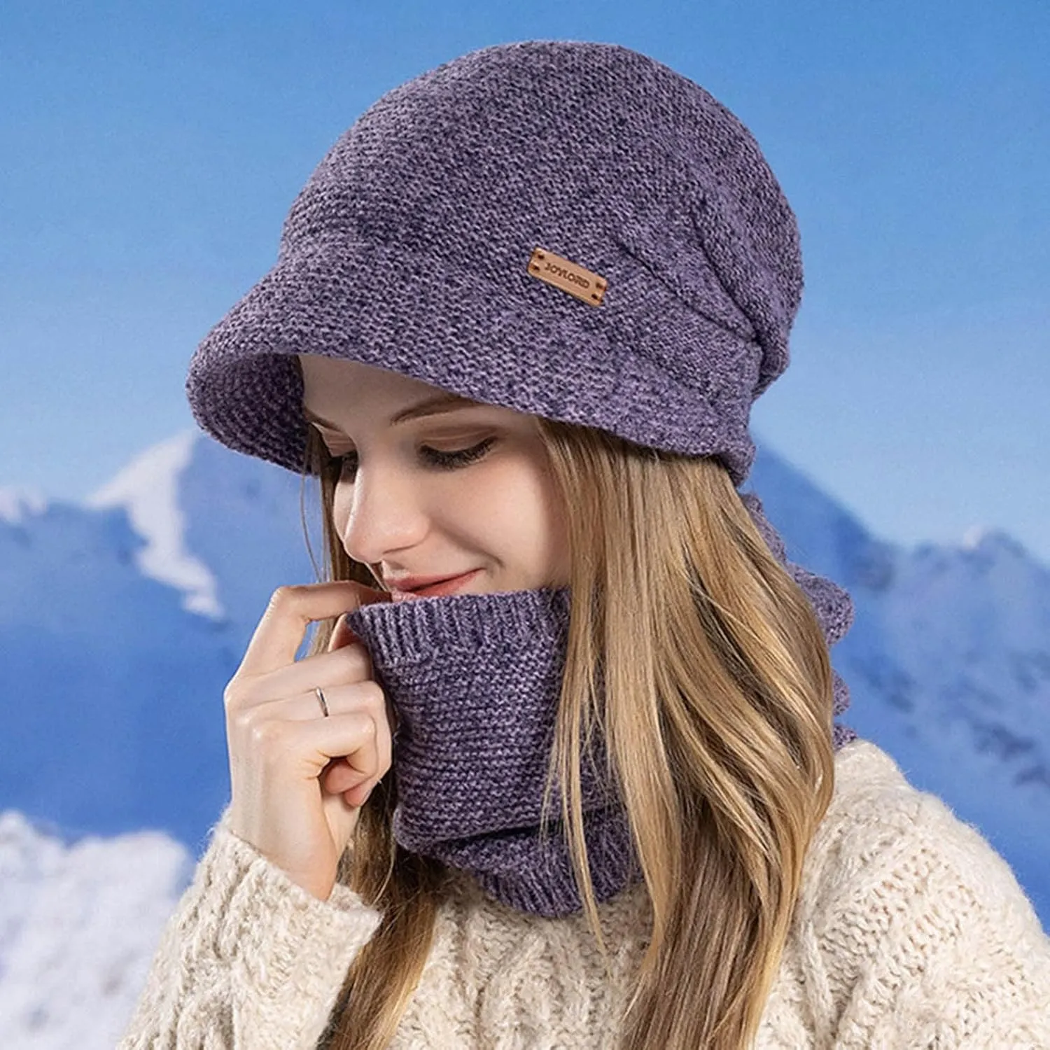 Beanie for Men Women Winter Cable Sherpa Fleece Lined Ribbed Beanie Outdoor Fleece Beanie Plain Knit Beanies