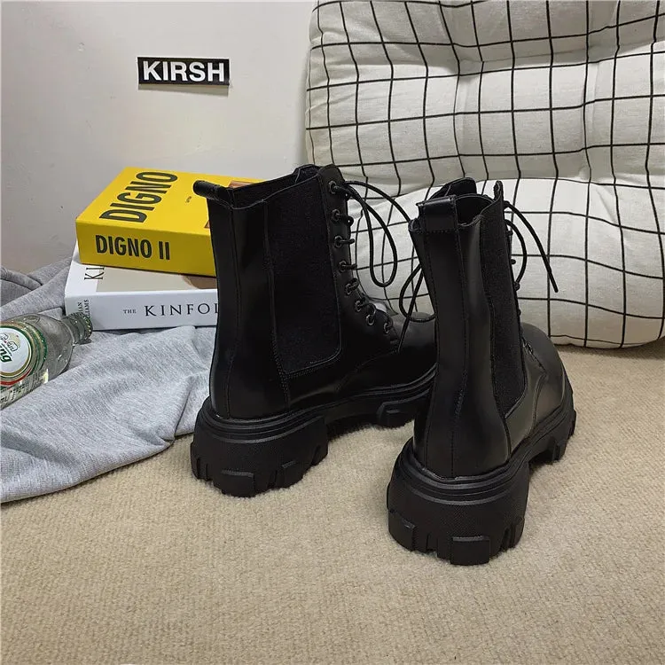 Biker Bash Lace Up Ankle Boots