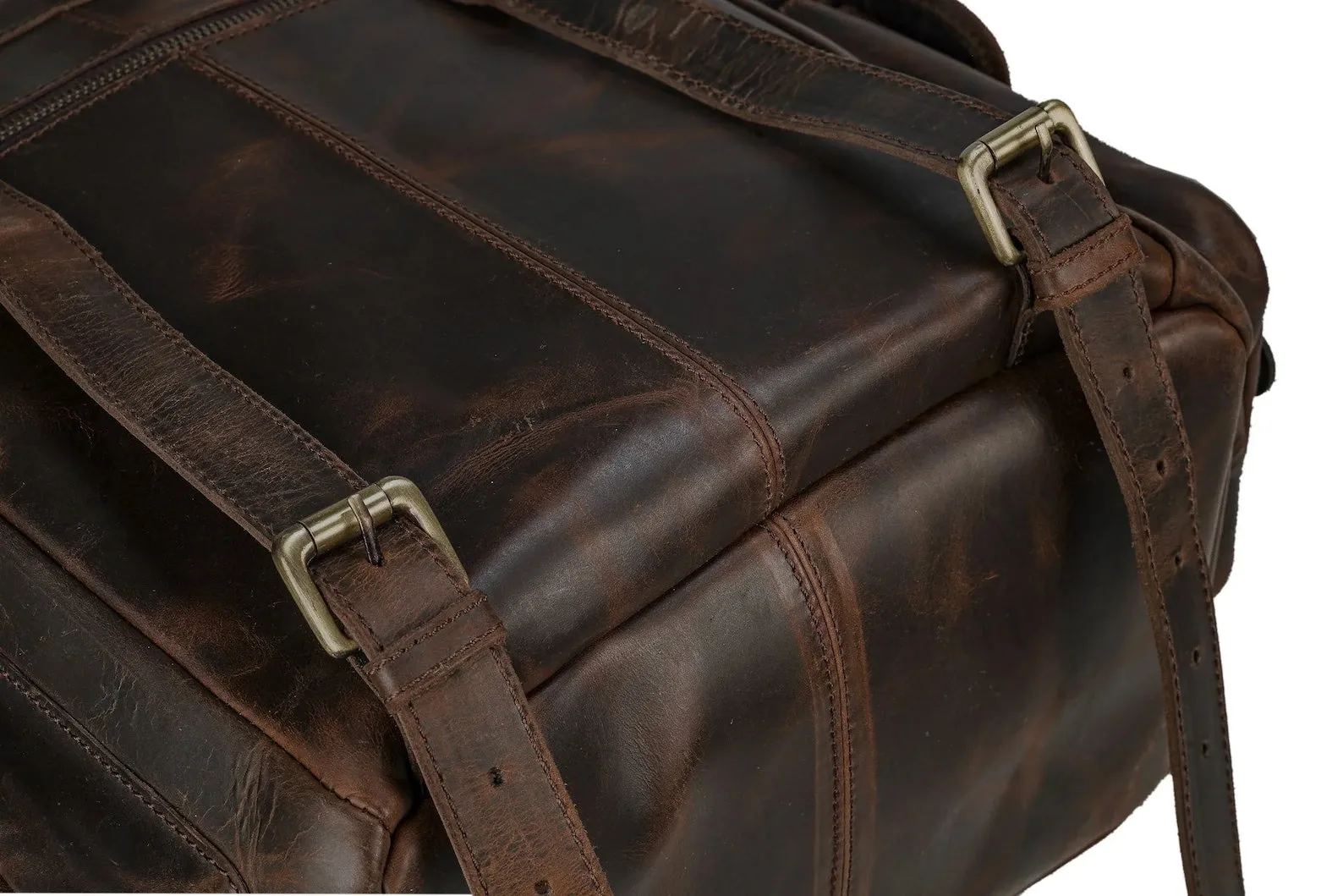 Black And Brown Leather Backpack