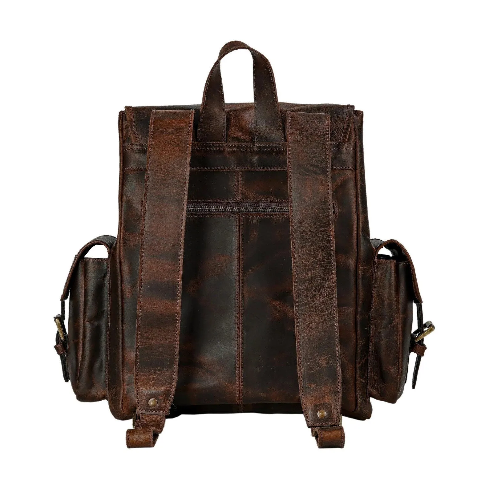 Black And Brown Leather Backpack