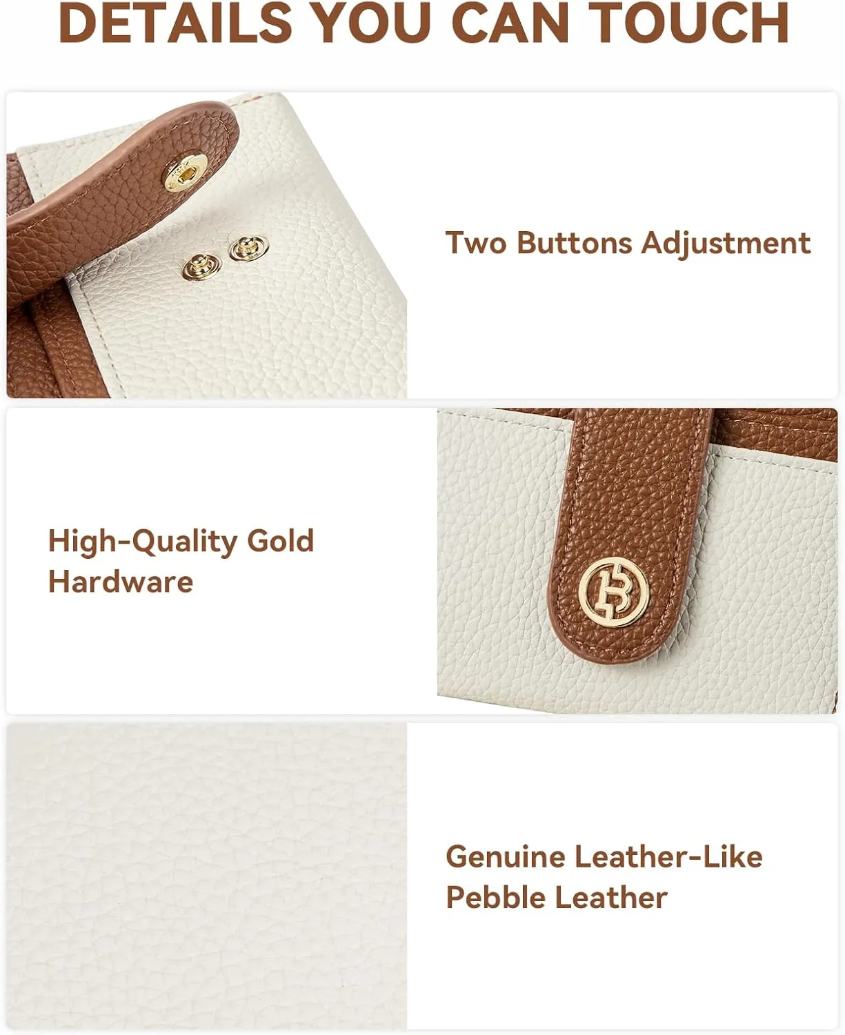 BOSTANTEN Slim Wallet for Women Small RFID Blocking Credit Card Holder Leather Bifold Wallets with Zipper Coin Pocket BeigeBrown