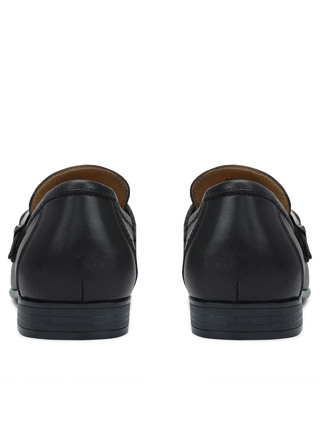 Brown Leather Loafers With Buckle