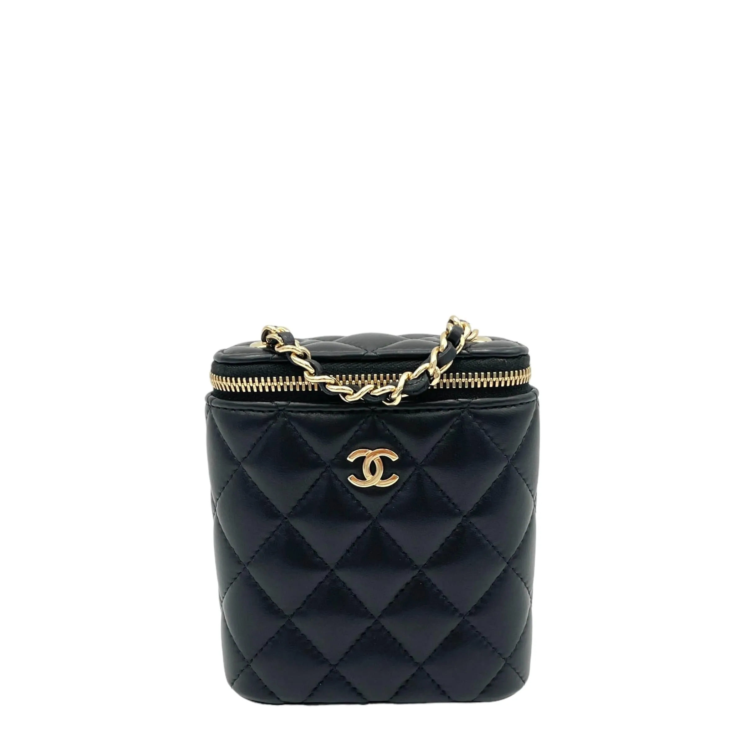 Chanel Vanity Crossbody Bag Mini Black in Lambskin , Gold Hardware S2408-000310CH