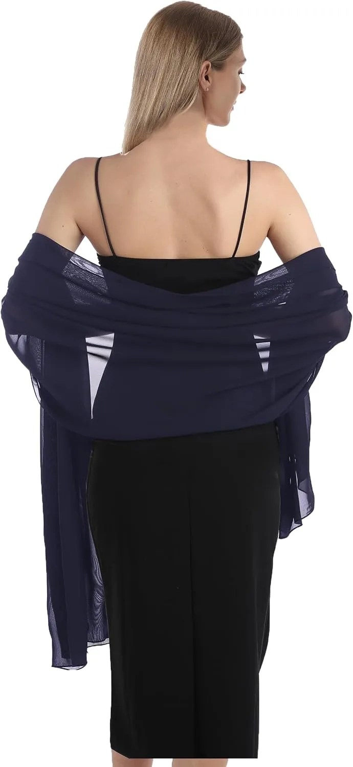 Chiffon Shawls and Wraps for Evening Dresses Women Elegant Soft Scarf Bridal Scarve Wedding Stole