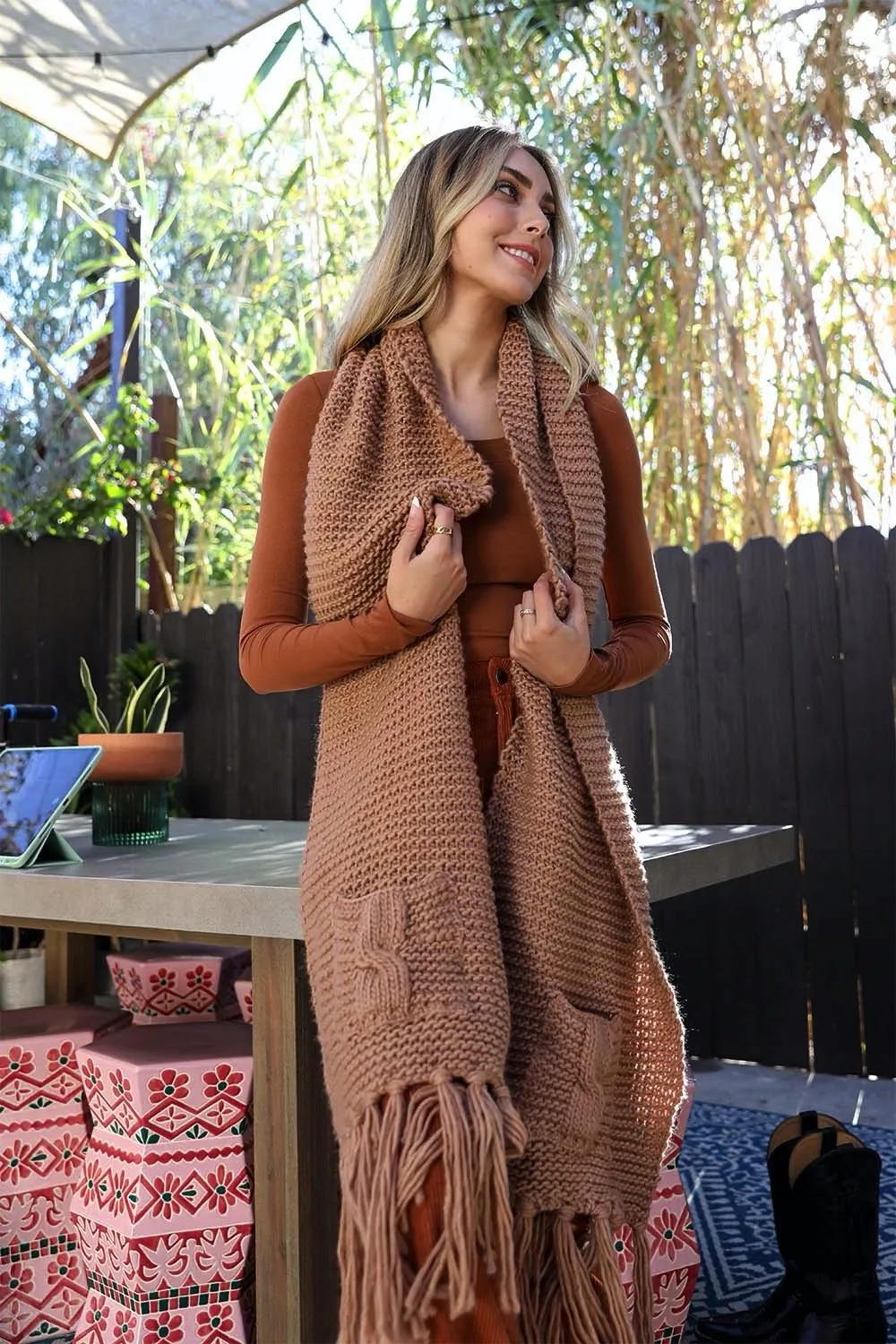 Chunky Oversized Pocket Scarf (7 colors)