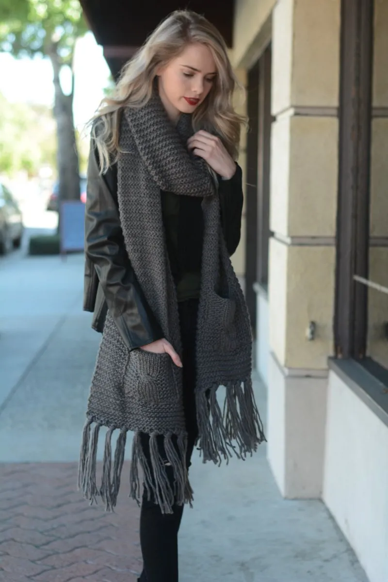 Chunky Oversized Pocket Scarf (7 colors)