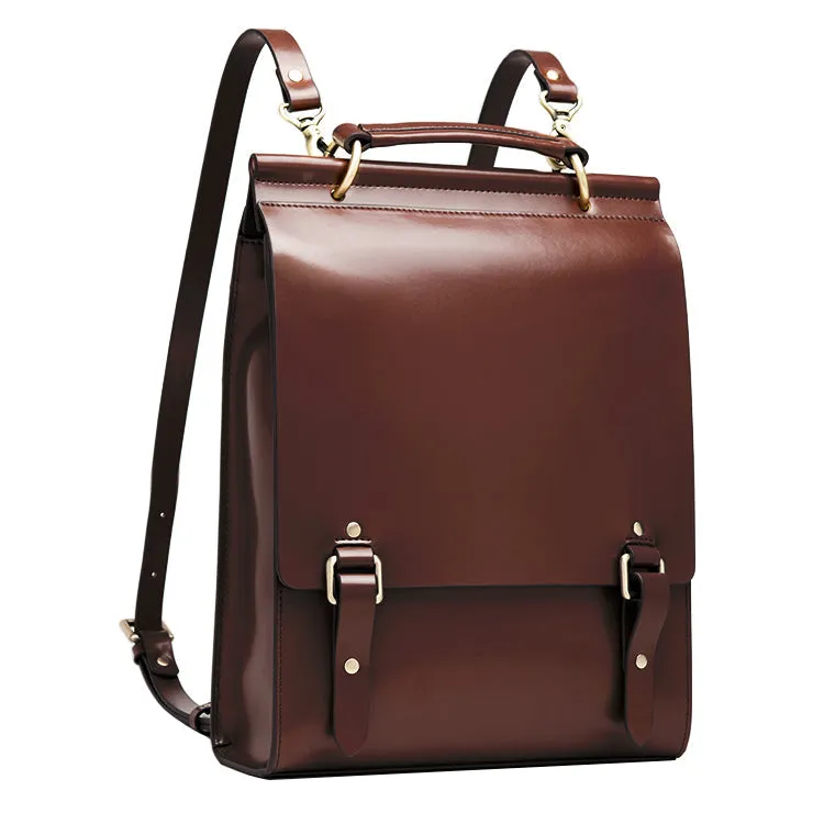 Classic Satchel Laptop Leather School Backpack for Women
