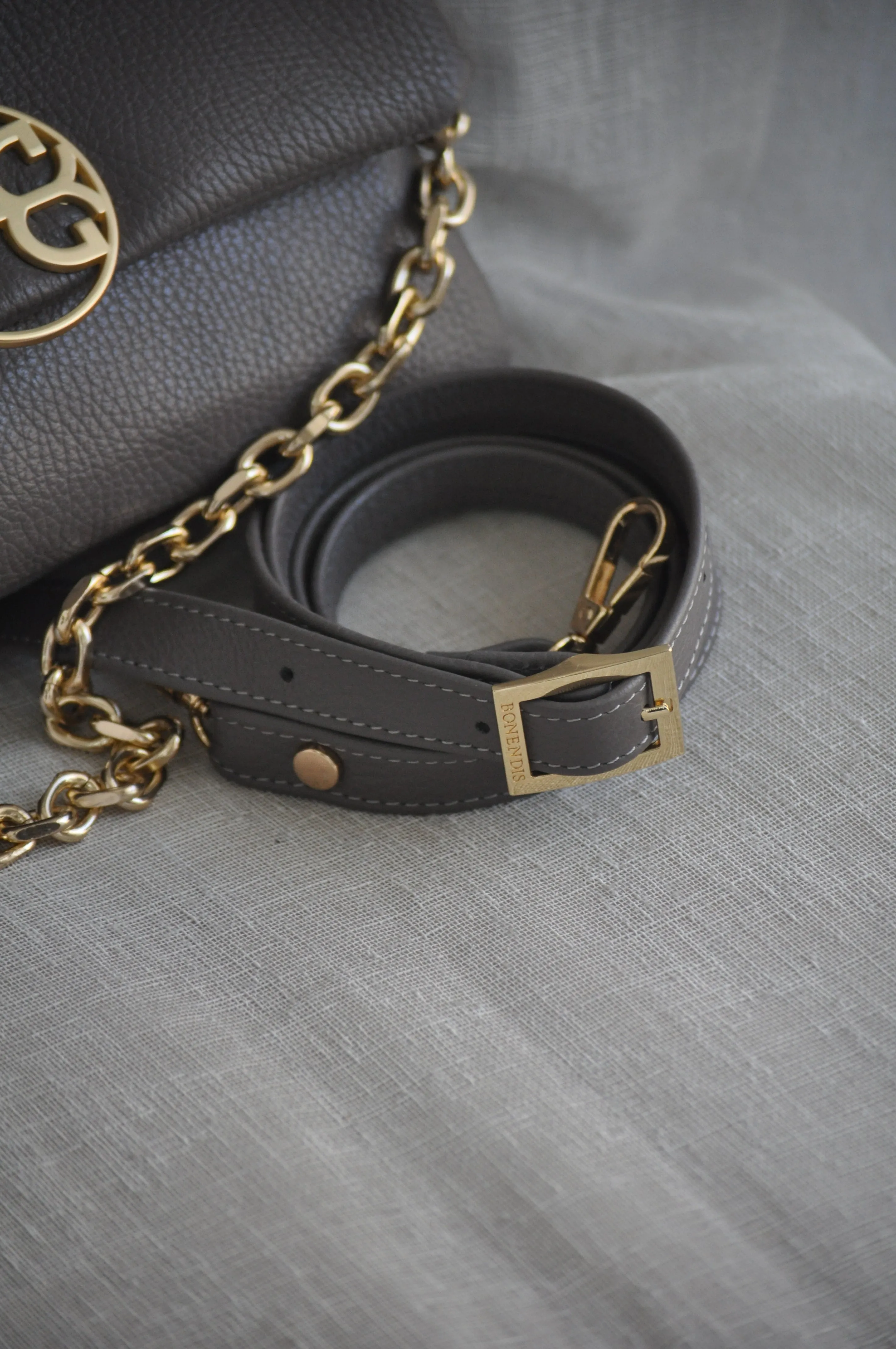 Clelia Mini Leather Shoulder Bag - Ash