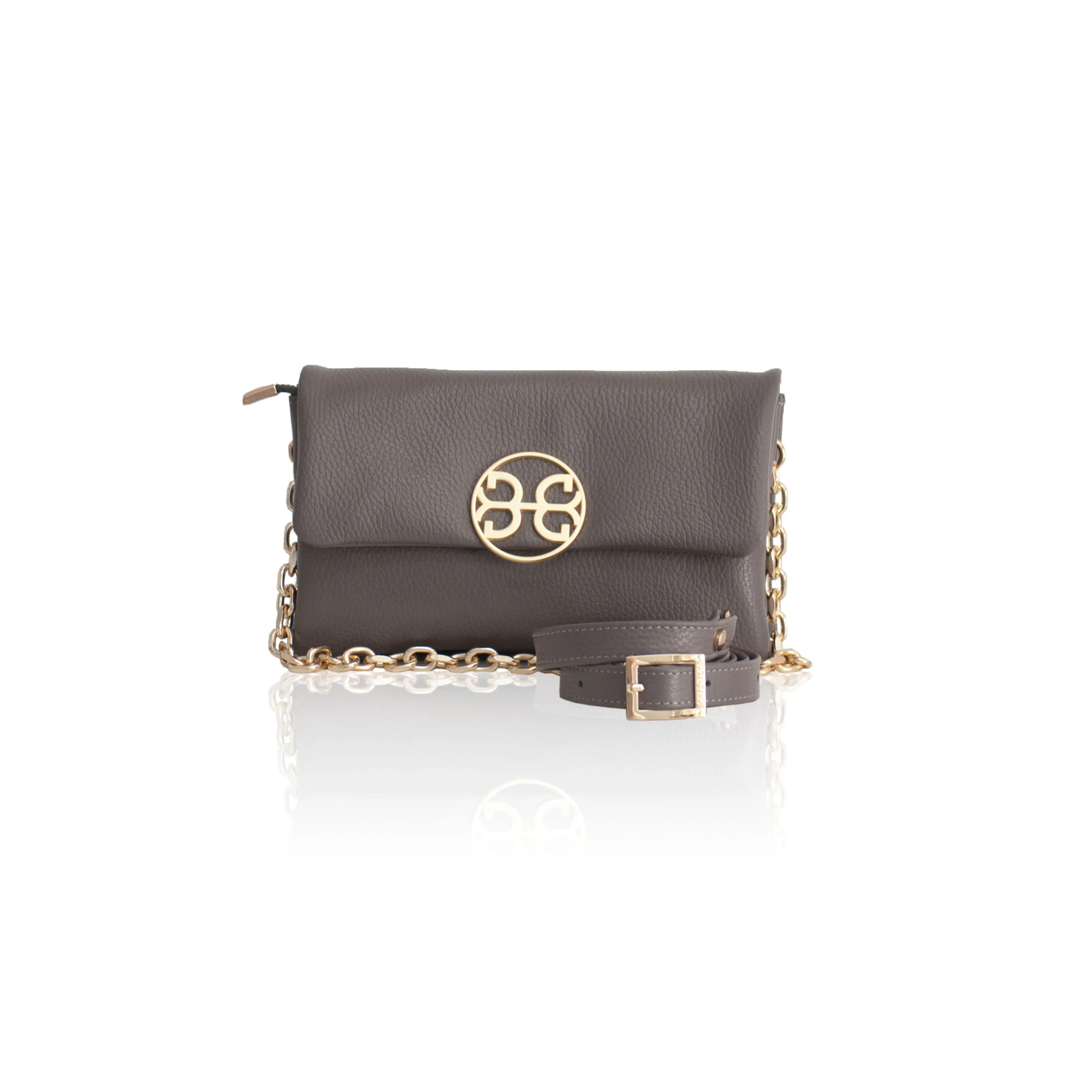 Clelia Mini Leather Shoulder Bag - Ash