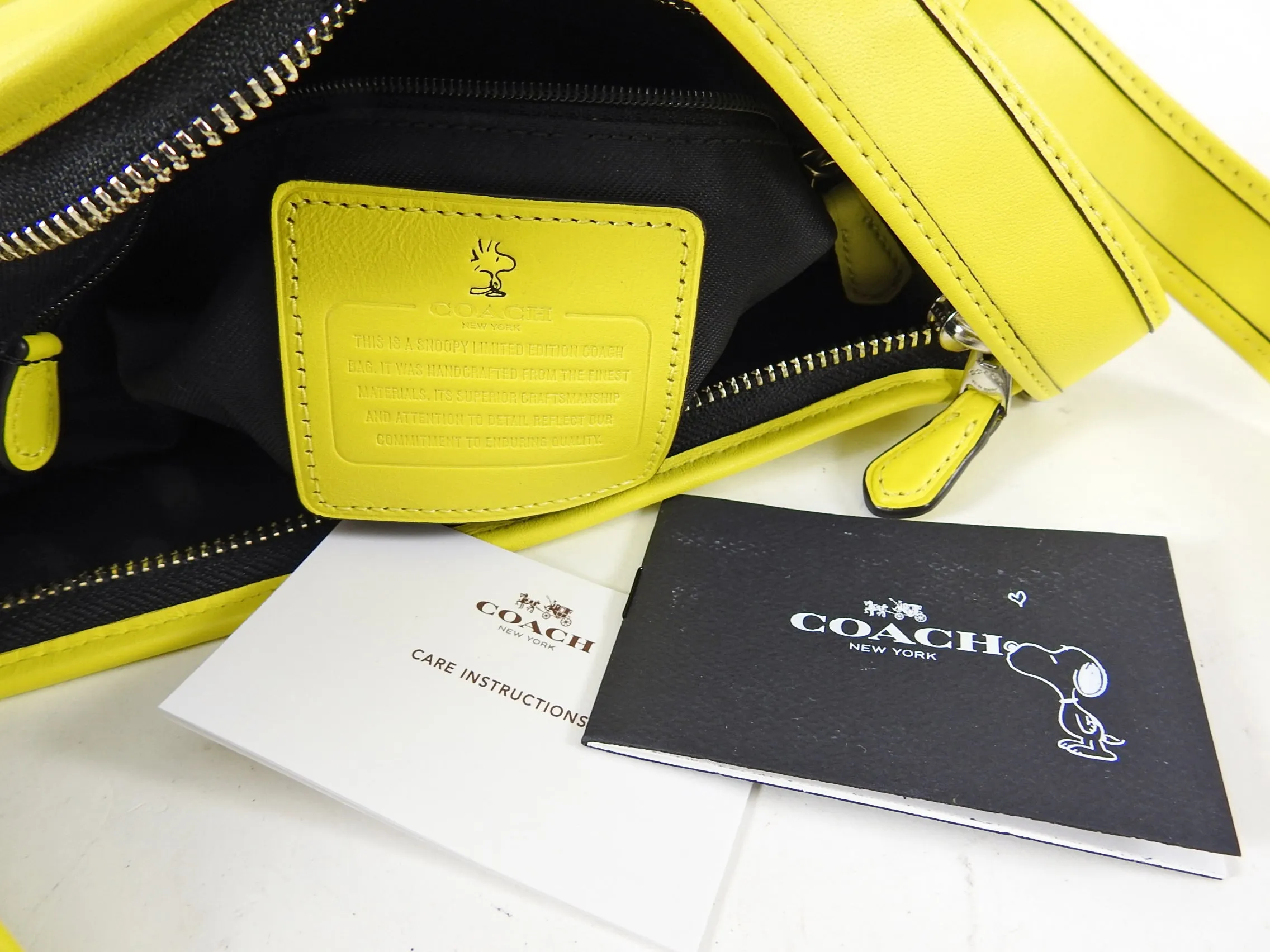 Coach x Peanuts Limited Edition Yellow Bleeker Mini Duffel Crossbody Bag