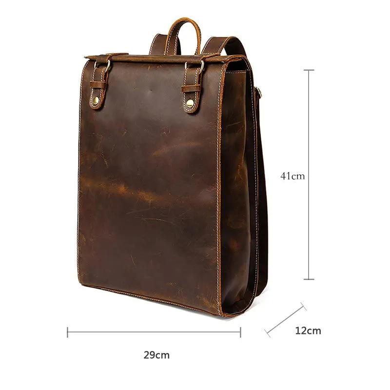 Coffee Handcrafted Leather Backpack