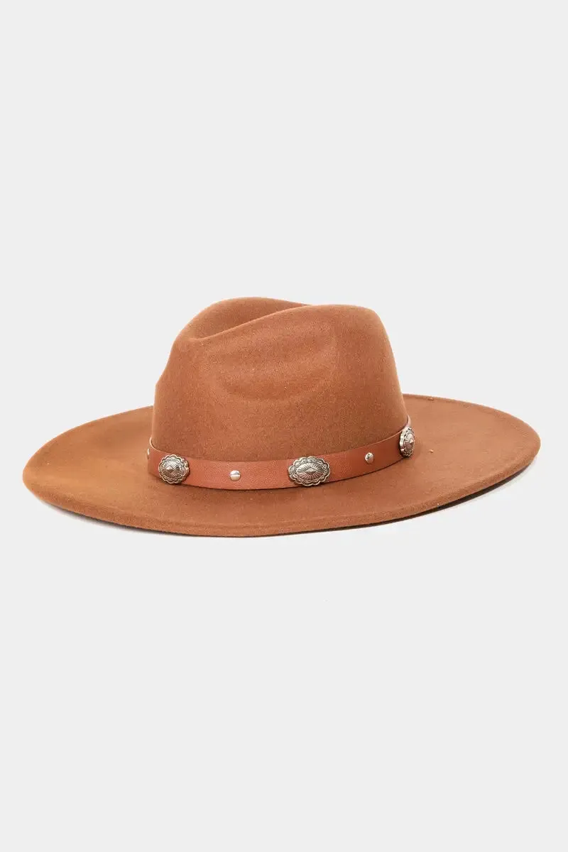 CONCHO SHELL BAND FEDORA HAT