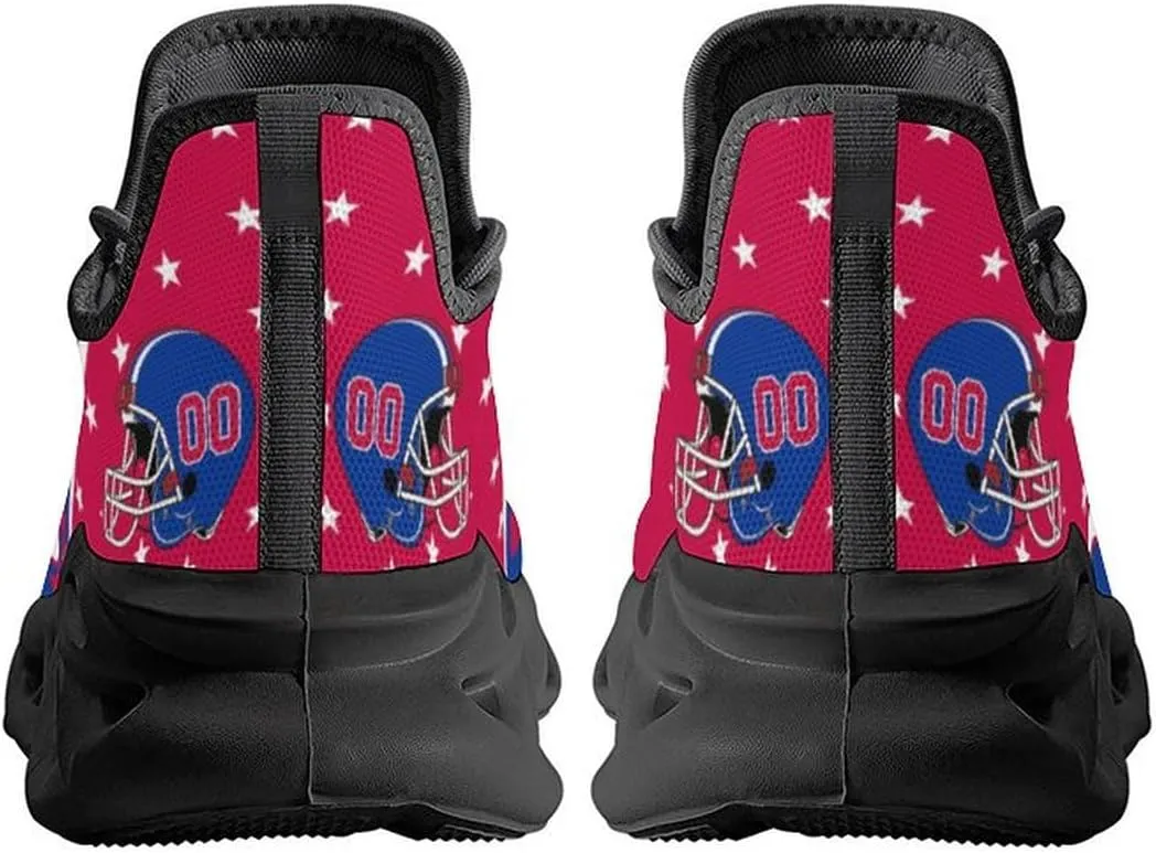 Custom Football Sneakers City Sports Slip-on Shoes Personalized Name Number, Gifts for Football Fans Men Women