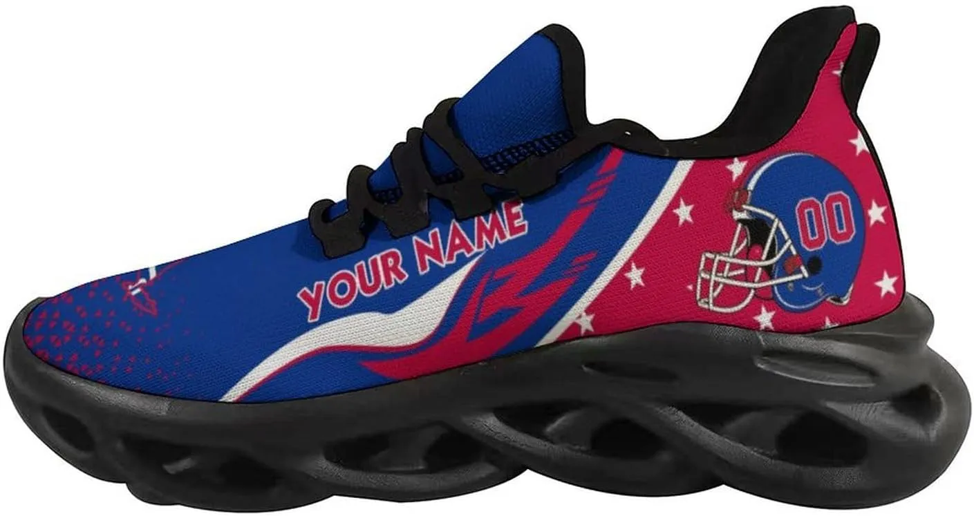 Custom Football Sneakers City Sports Slip-on Shoes Personalized Name Number, Gifts for Football Fans Men Women