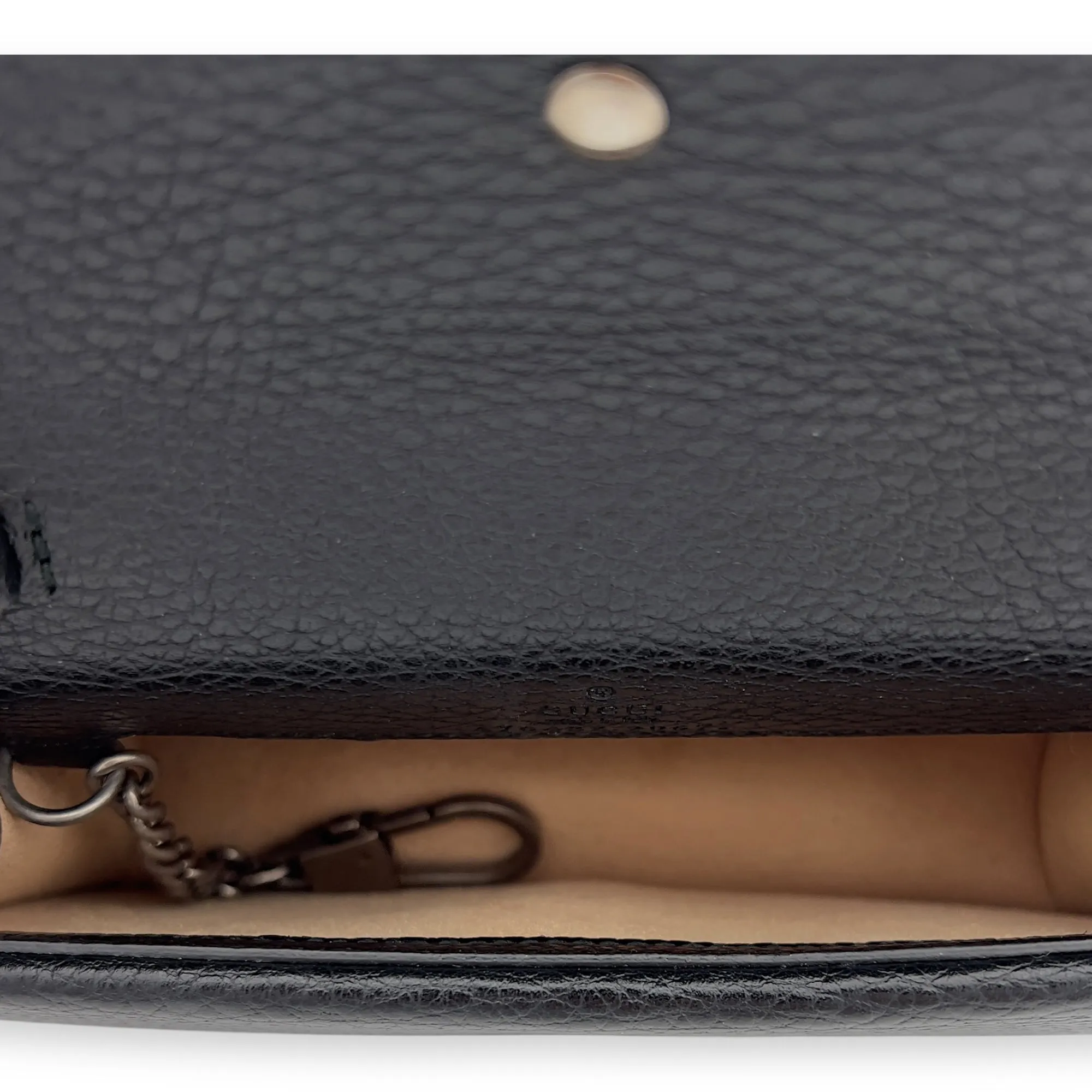 Dionysus Crossbody Bag Super Mini Black in Calfskin, Silver hardware