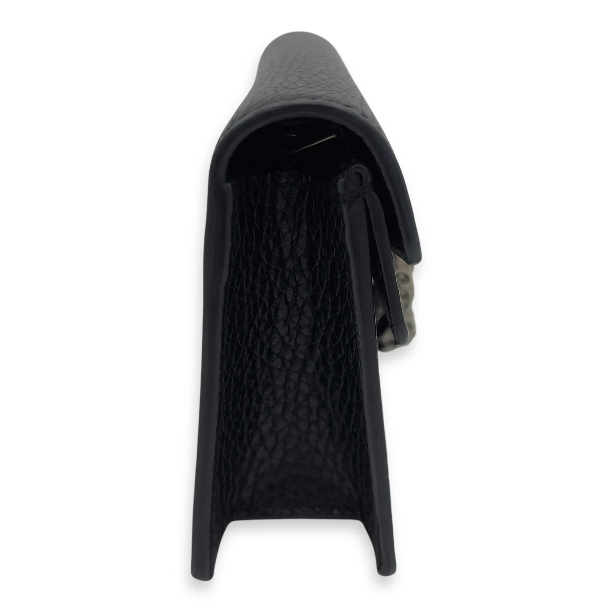 Dionysus Crossbody Bag Super Mini Black in Calfskin, Silver hardware