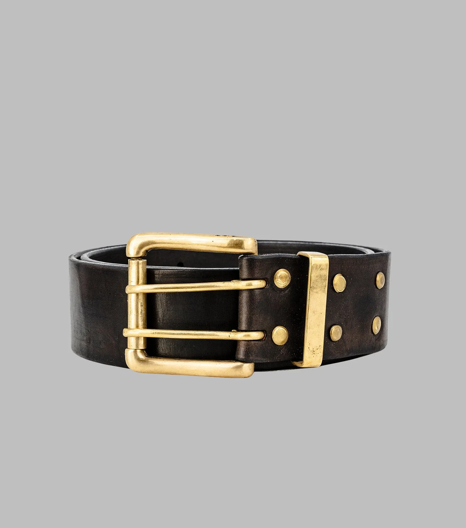 Double Prong Leather Belt | Extra wide belt