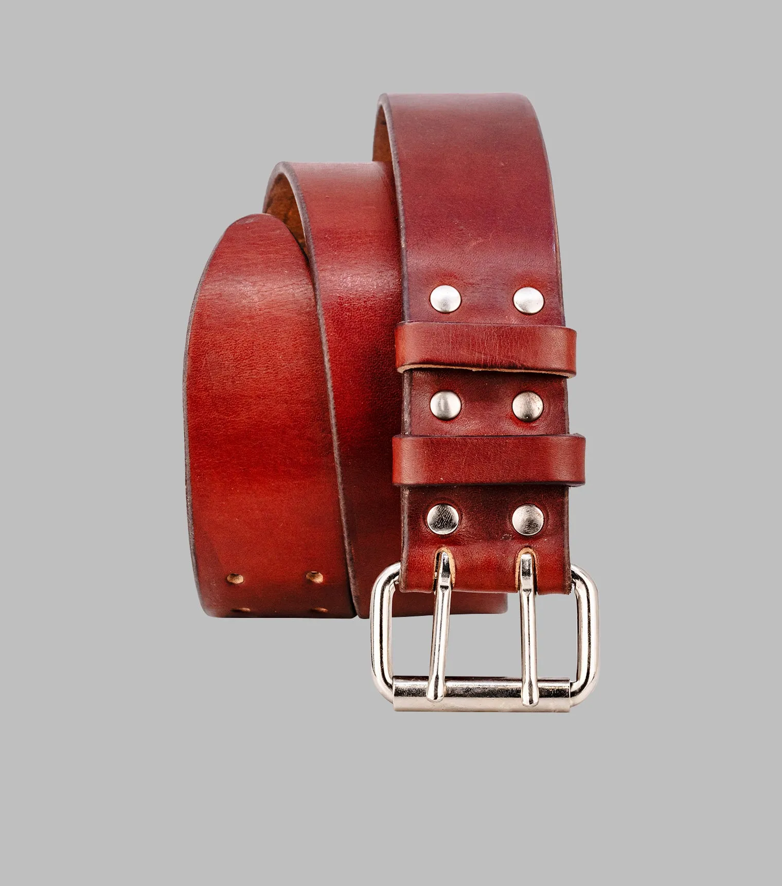 Double Prong Leather Belt | Extra wide belt