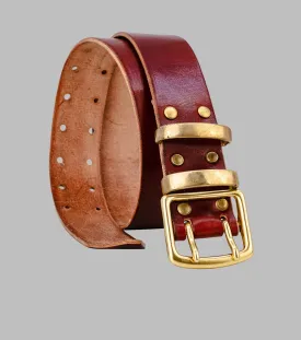 Double Prong Leather Belt | Extra wide belt