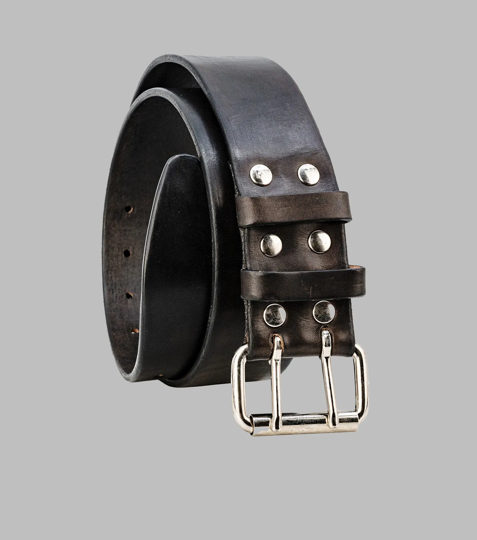 Double Prong Leather Belt | Extra wide belt