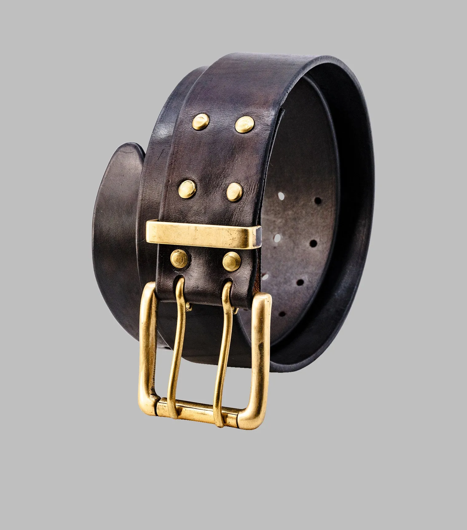 Double Prong Leather Belt | Extra wide belt
