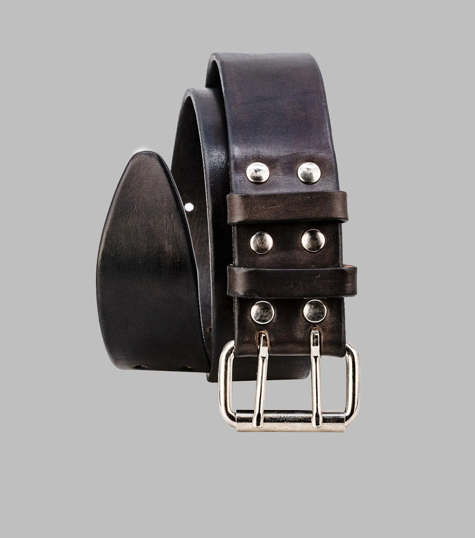 Double Prong Leather Belt | Extra wide belt