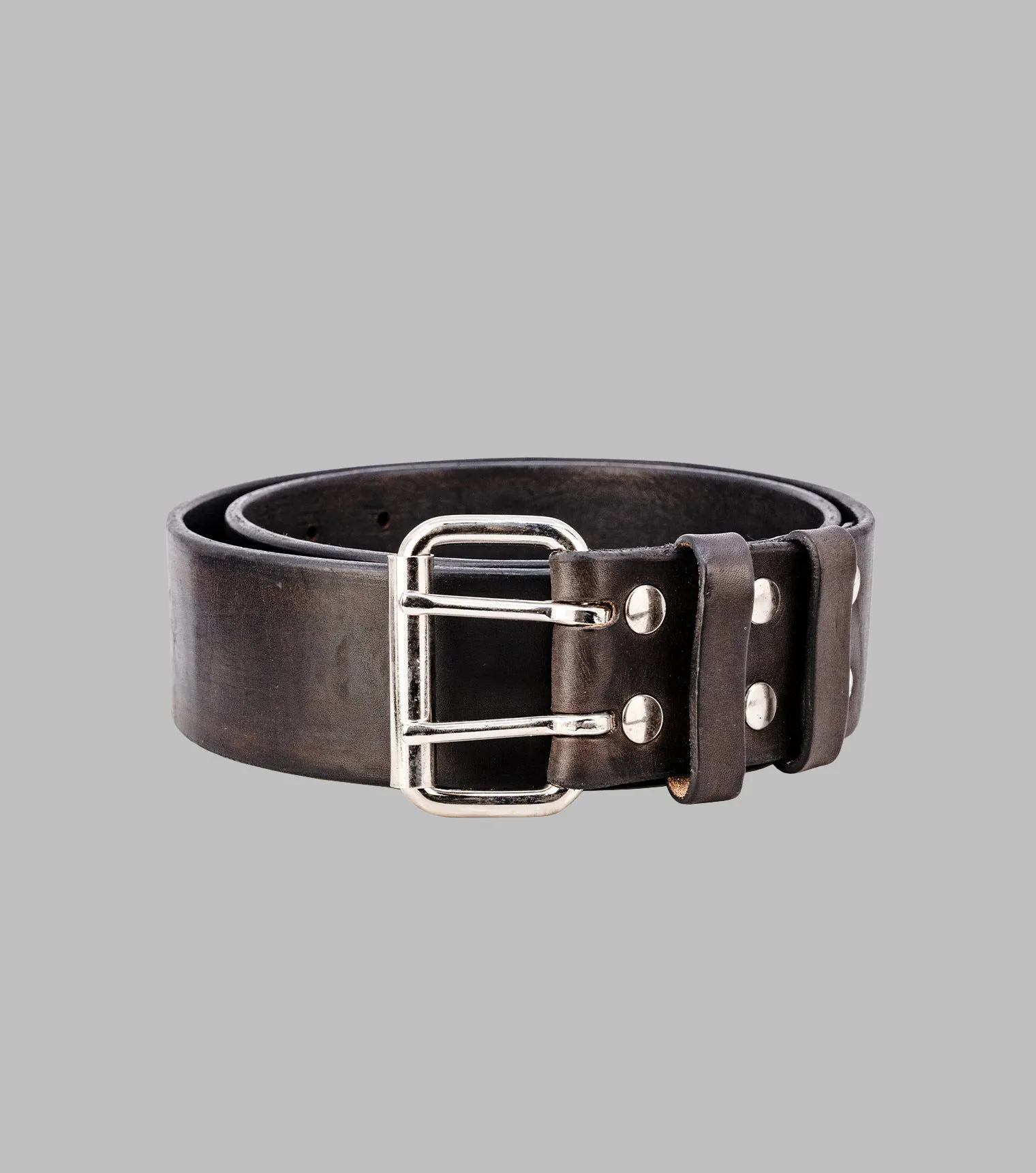 Double Prong Leather Belt | Extra wide belt