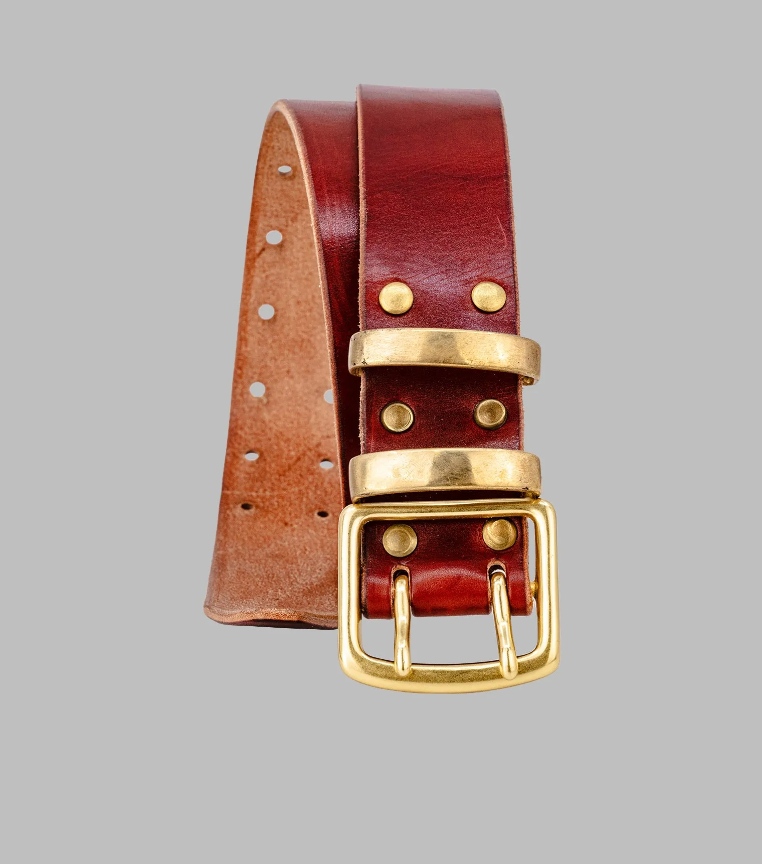 Double Prong Leather Belt | Extra wide belt