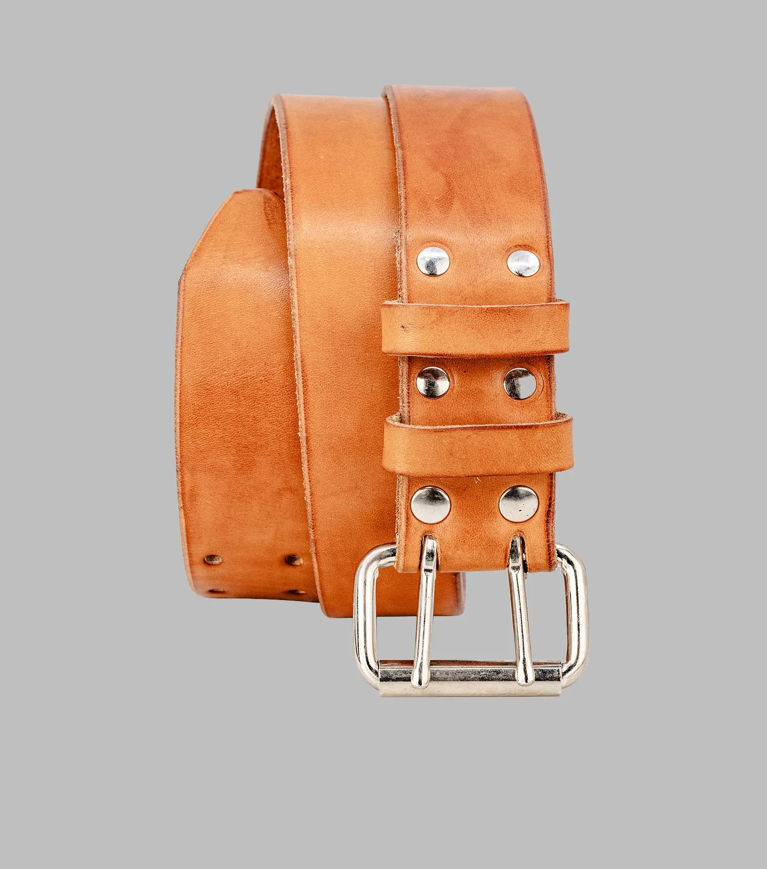 Double Prong Leather Belt | Extra wide belt