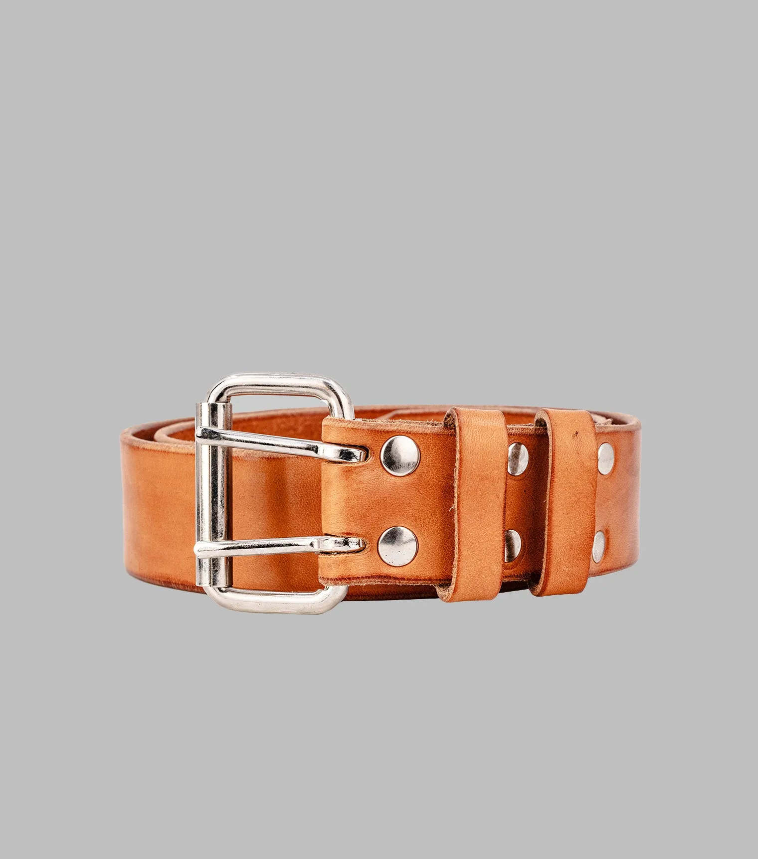 Double Prong Leather Belt | Extra wide belt