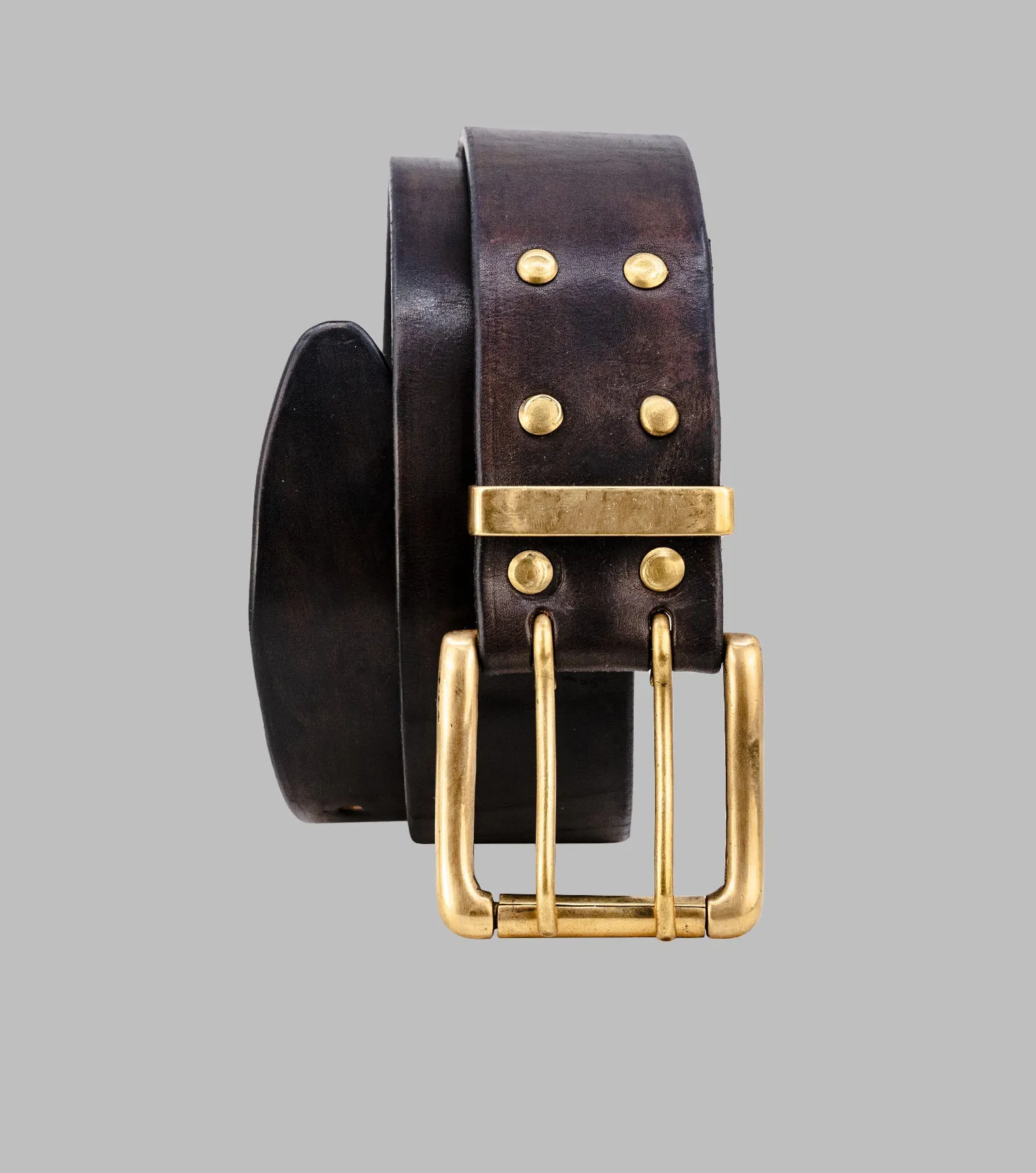 Double Prong Leather Belt | Extra wide belt
