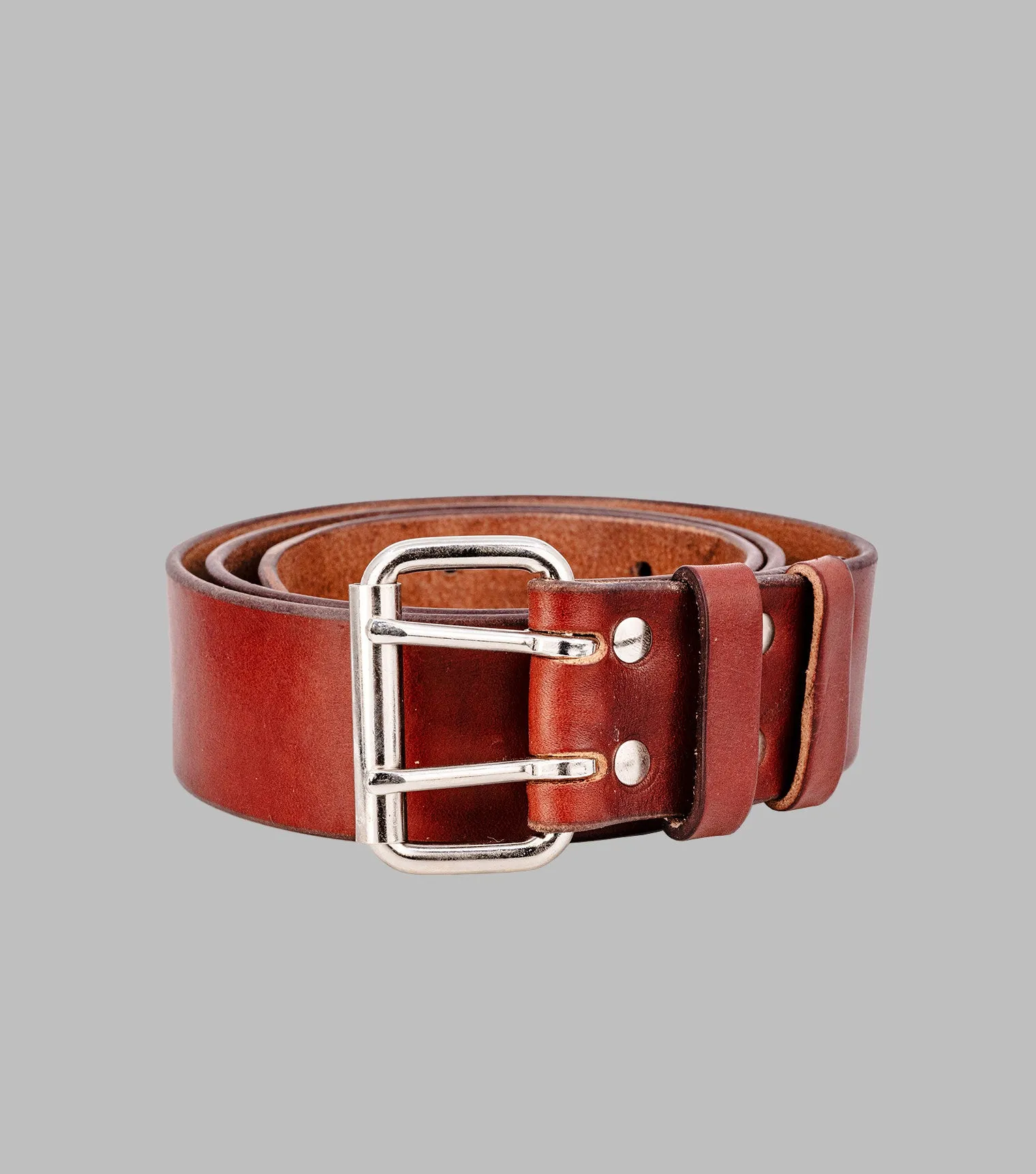 Double Prong Leather Belt | Extra wide belt