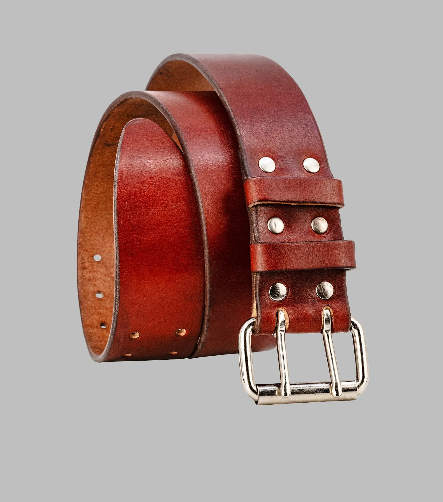 Double Prong Leather Belt | Extra wide belt