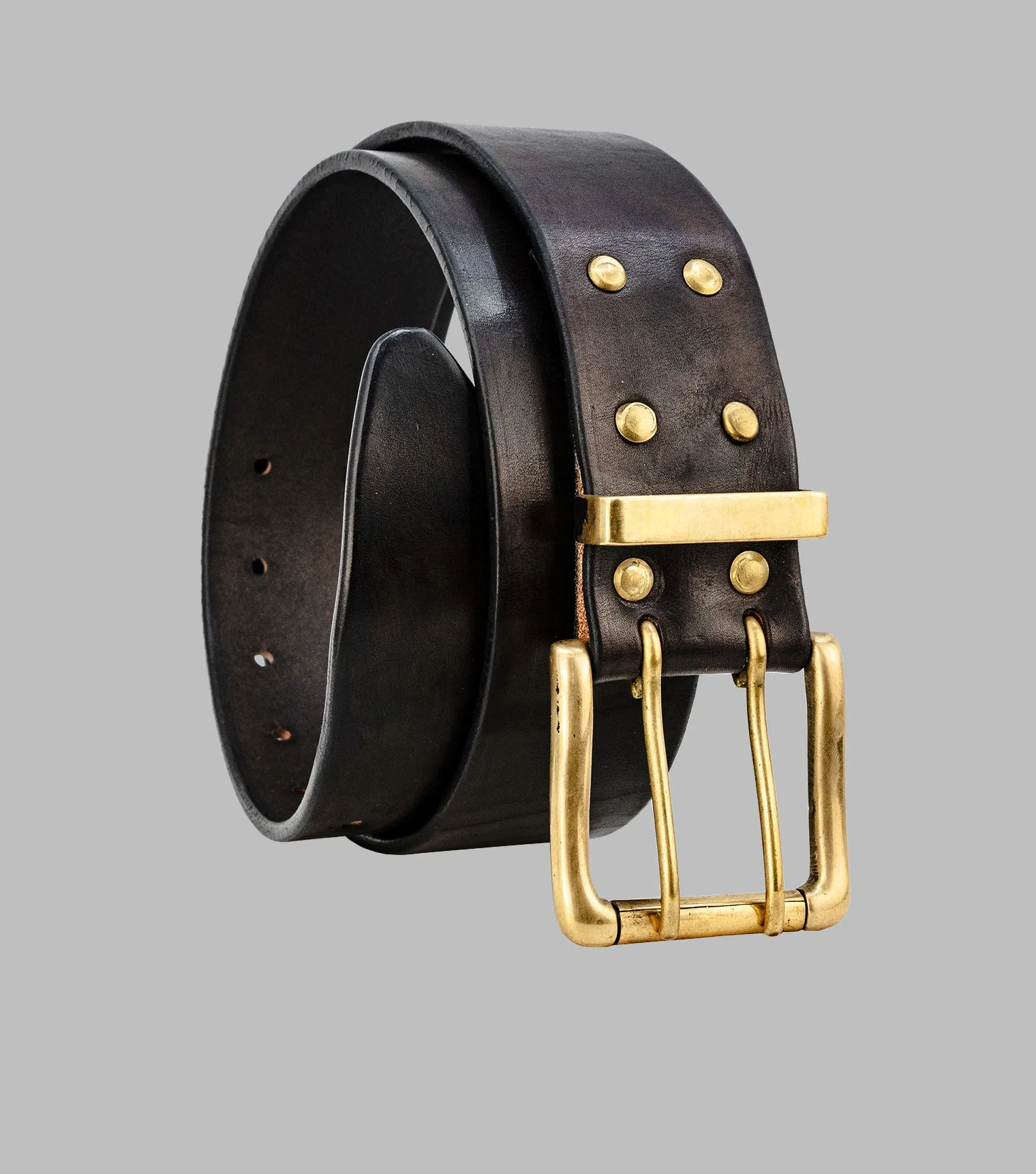 Double Prong Leather Belt | Extra wide belt