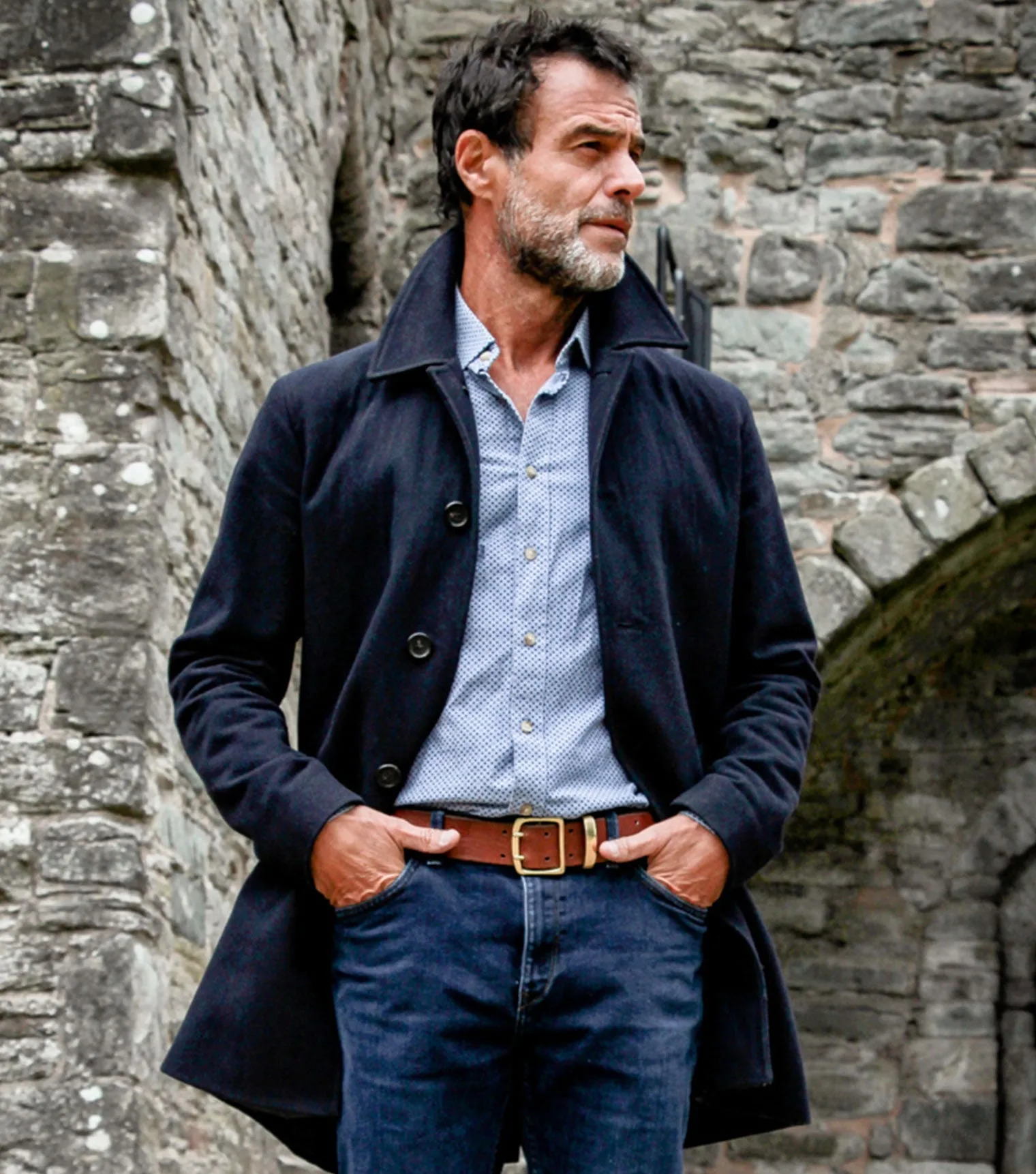 Double Prong Leather Belt | Extra wide belt