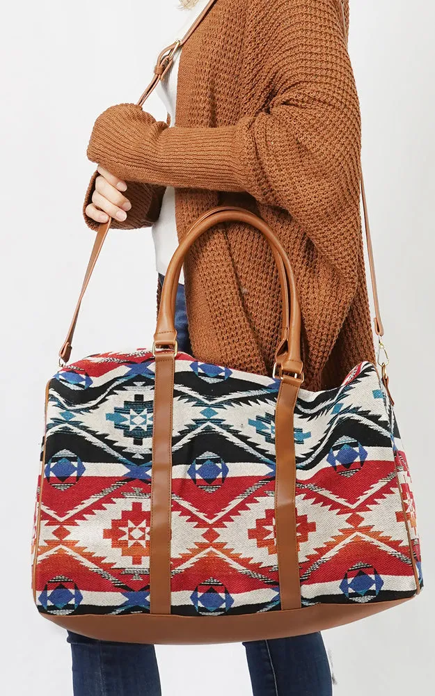 EBD10702 AZTEC PATTERN DUFFLE BAG