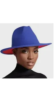 Faux Wool Two Tone Fedora Hat