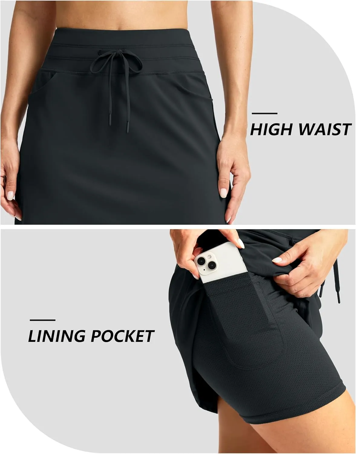 G Gradual Women's 18" Golf Skorts Skirts with 3 Pockets High Waisted Athletic Skorts for Women Stretchy Tennis Skirts