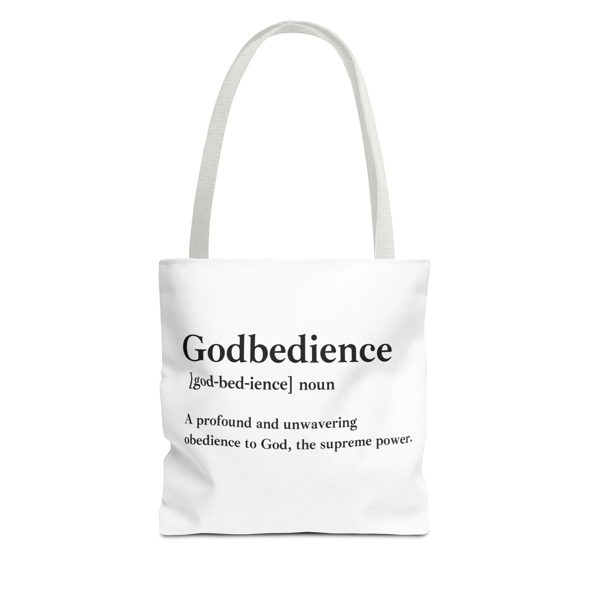 Godbedience Tote Bag - Custom Printed Stylish and Functional Tote
