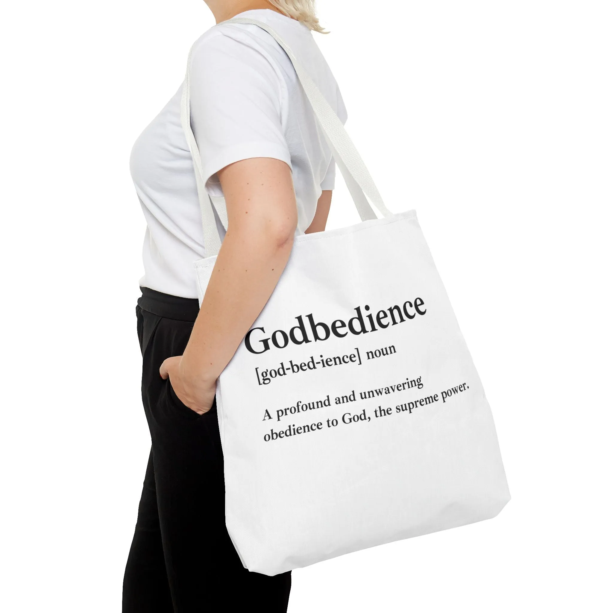 Godbedience Tote Bag - Custom Printed Stylish and Functional Tote