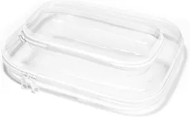 GREATLINK Clear Makeup Bag Set, Portable Travel Toiletry Bags for Women, 2 Pack, Clear Travel Bags for Toiletries, PVC Hard Shell Zipper Case, Airport Airline Compliant