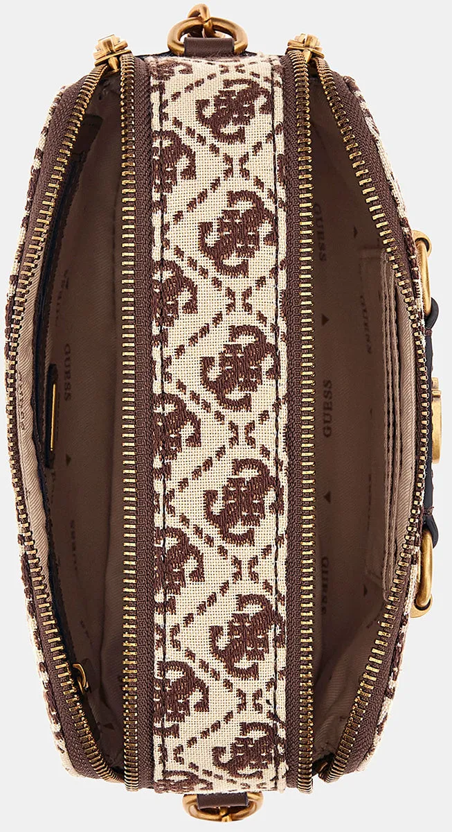 Guess Izzy Camera Utility Bag In Brown Multi For Women