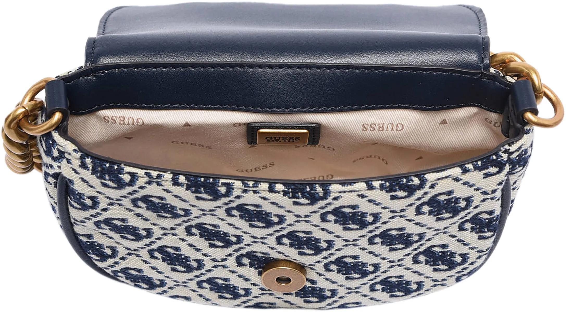 Guess Izzy Crossbody Bag In Navy Beige For Women